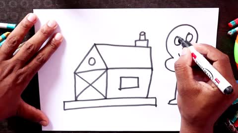 How To Draw House Very Simple Idia : Step by Step