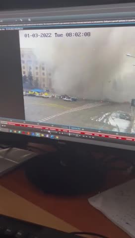 Russian Missile Flies Into Ukrainian Building