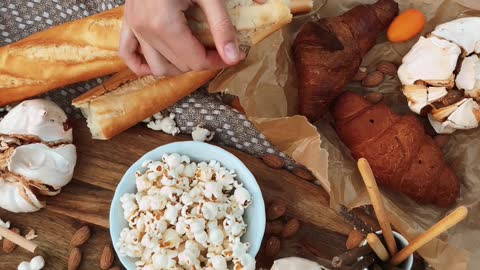 Bread and popcorn