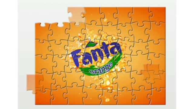 Puzzle. Fanta brand logo.