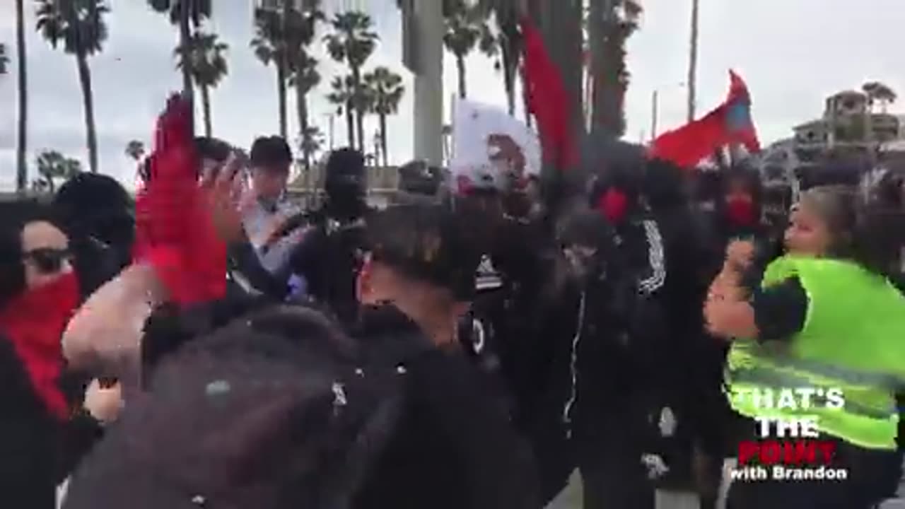 One man Vs Antifa Clowns