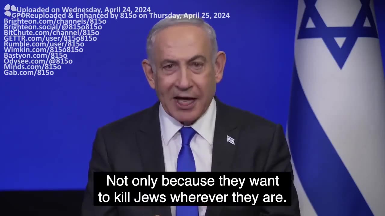 ISraeli PM Rabbi Netanyahu Statement on the Evil Rise of Antisemitism; Makes Nazi Germany Comparison