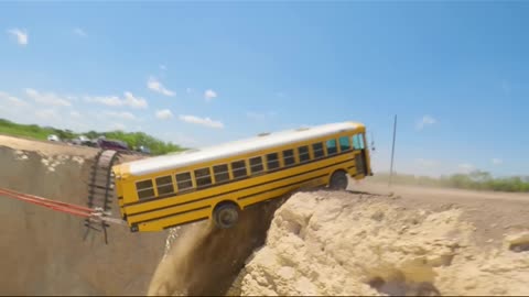 Military Tank VS 2 School Buses