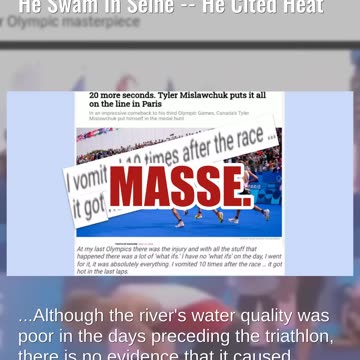 Fact Check: Video Does NOT Show Olympic Athlete Vomiting Because He Swam In Seine -- He Cited Heat