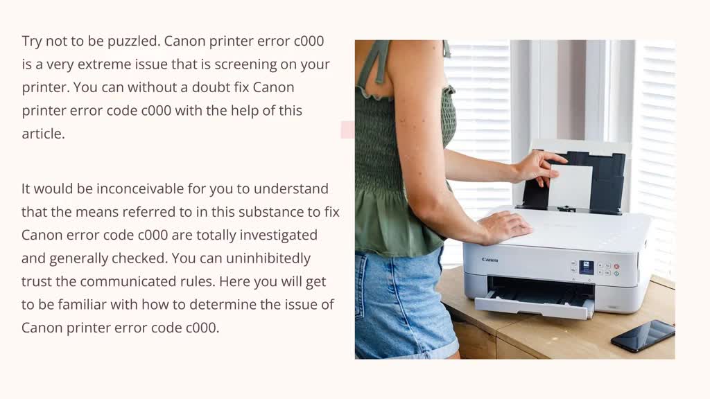 Guide To Fix Canon Printer Error c000