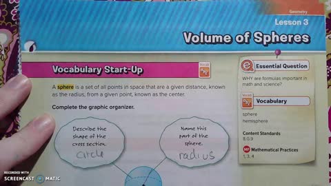 Gr 8 - Ch 8 - Lesson 3 - PART 1 - Volume of Spheres