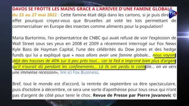 FAMINE EN APPROCHE POUR SEPTEMBRE, JOVANOVIC ALERTE !!!