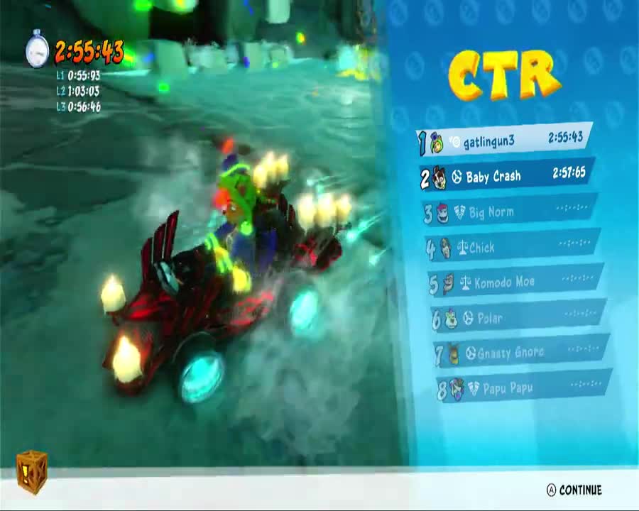 Mystery Caves CTR Challenge ("C" Is Off Power Ramp. Hard To See.) - Crash Team Racing Nitro-Fueled