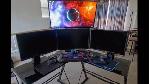 Review: Walker Edison Ellis Modern Glass Top L Shaped Corner Gaming Desk with Computer Keyboard...