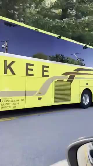 12 buses shown leaving Kamala Harris New Hampshire event