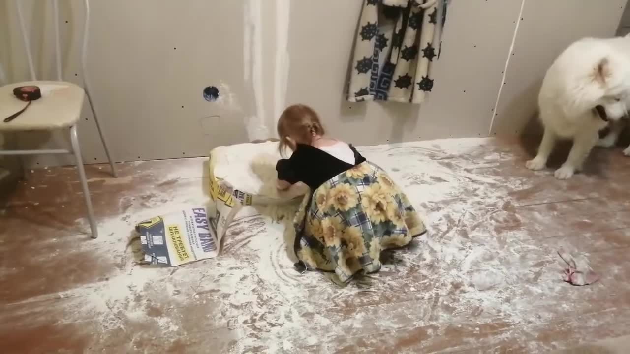 Kids and dogs make a mess