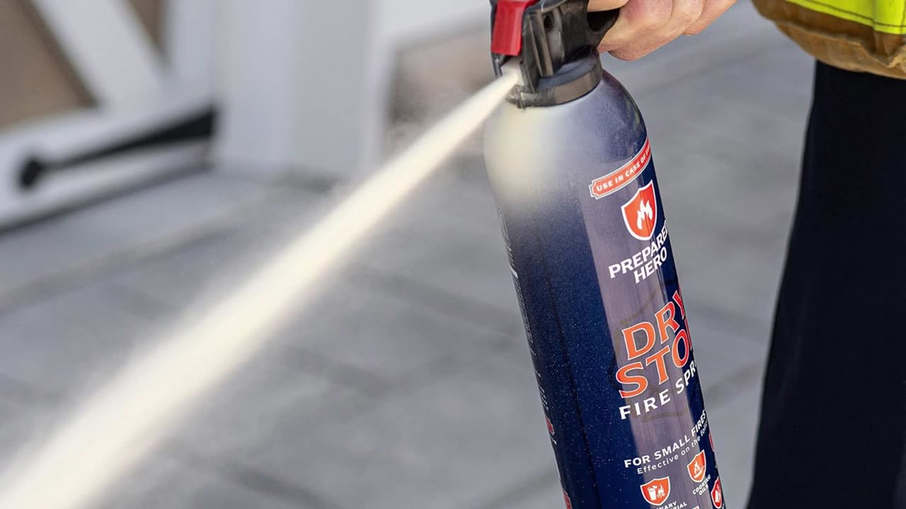 Dry Stop Fire Spray by Prepared Hero - 4 Pack - Portable Fire Extinguisher