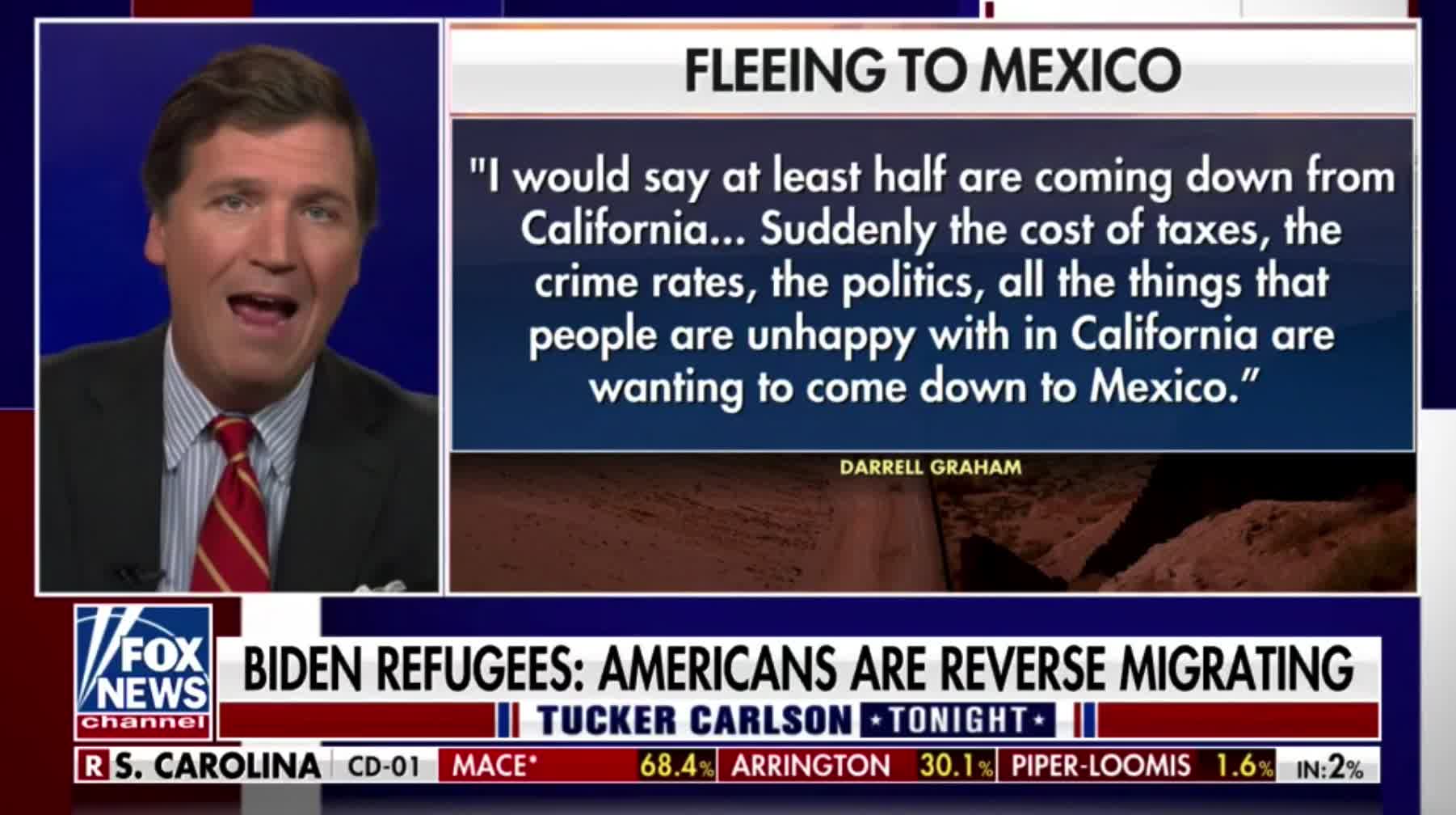 Tucker Carlson: "Things are so bad in Joe Biden's America that thousands of Americans are voluntarily moving to a third world country..."