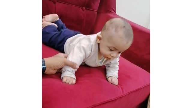 My son is trying to go down, but I keep him