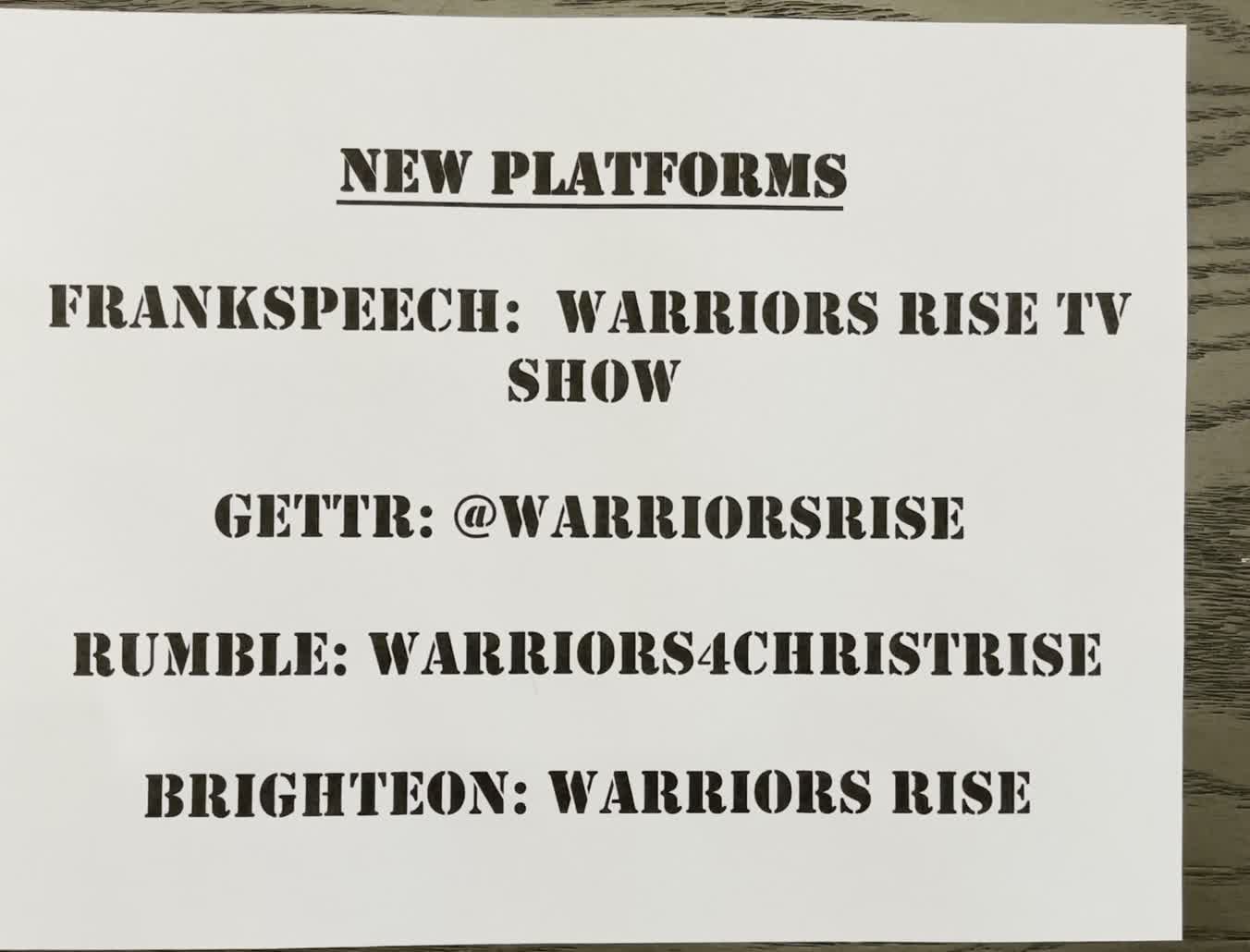 All the places you can find Warriors Rise