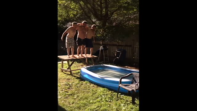 Jump Off Picnic Table Ends In Old Guys Faceplanting