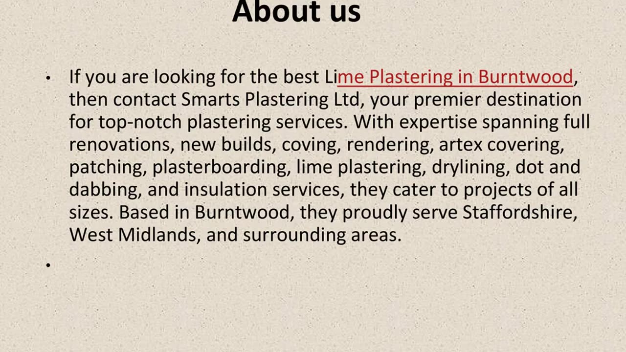 Get The Best Lime Plastering in Burntwood.