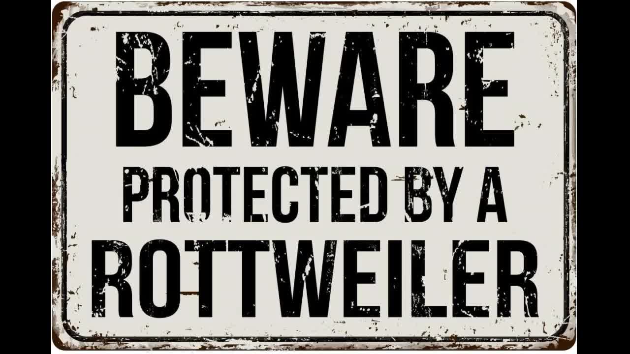 Review: Honey Dew Gifts Rottweiler Sign Warning Protected by Rottweiler 9 x 12 Inch Beware of D...