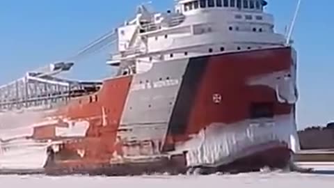 Icebreaker on the River