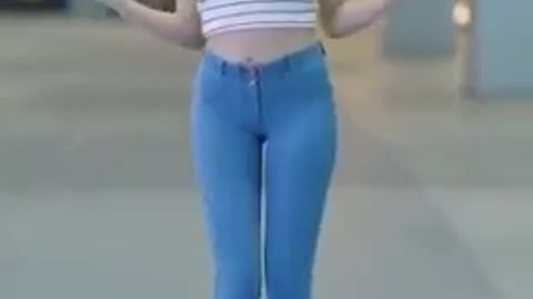 China girls dance in Street