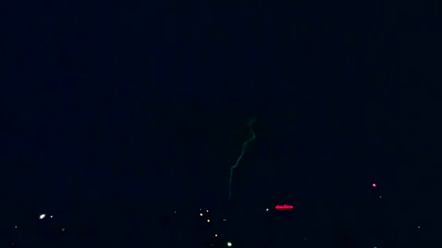 Strong lightning falling in the city