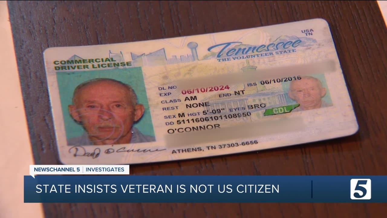 State says Navy veteran is not an American citizen and cancels driver's license