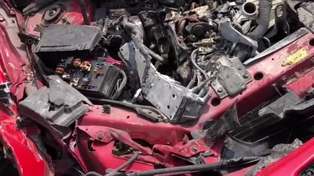 This car was smashed and nothing left from her