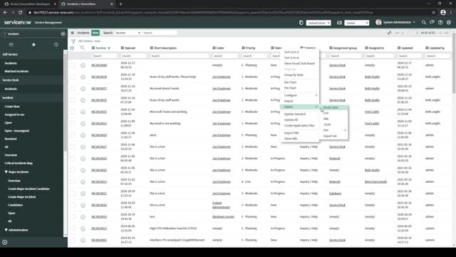 How to export JSON data from a list in ServiceNow [Paris]