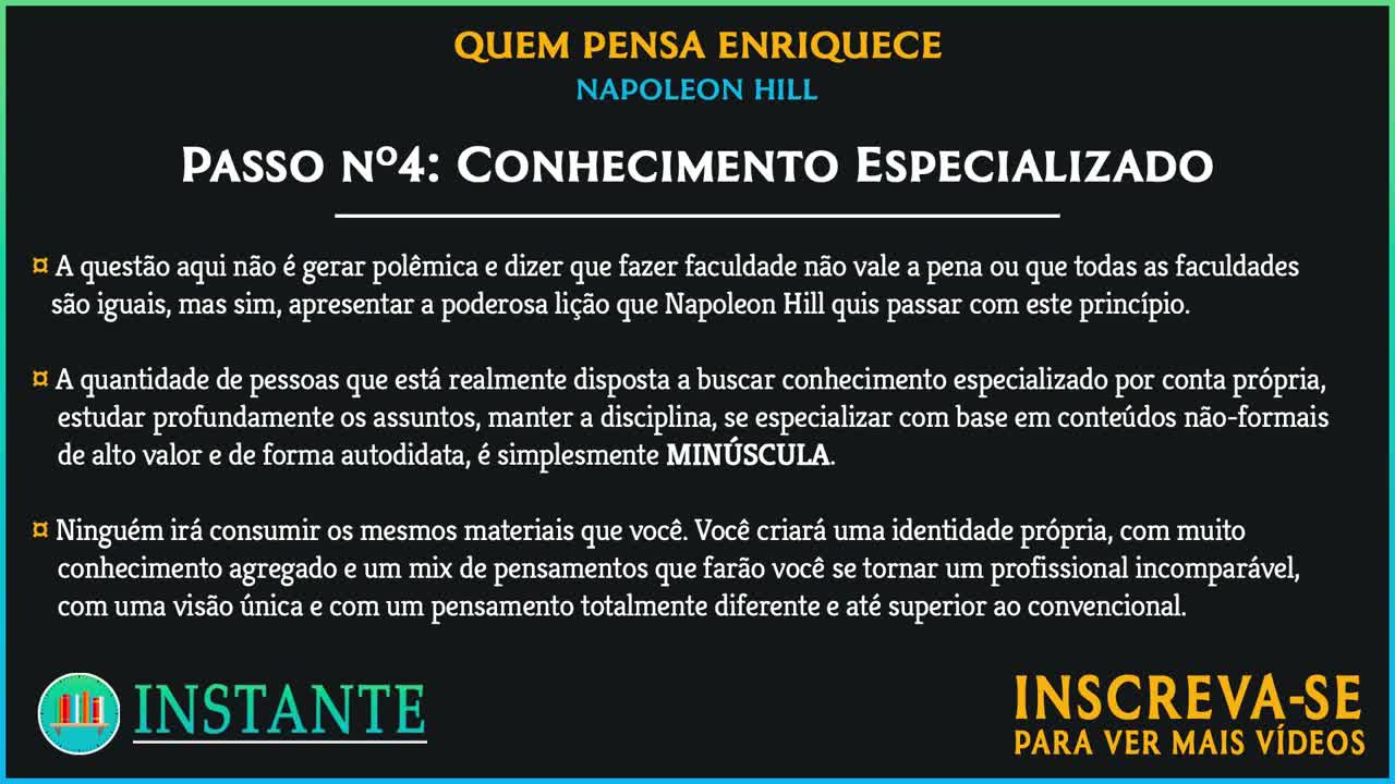 QUEM PENSA ENRIQUECE _ Os 13 Passos Para o SUCESSO _ Napoleon Hill Resumo _ Áudio Livro