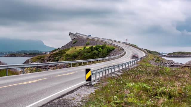 timelapse atlantic ocean road or the atlantic road atlanterhavsveien been awarded the title