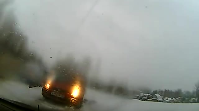 Skid turns into Terrifying Crash