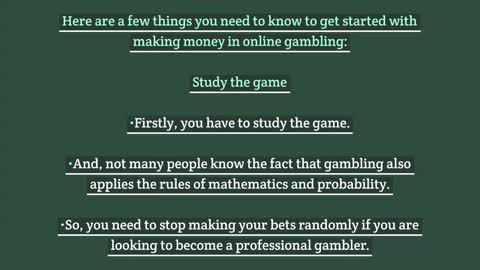 Make some extra cash by online gambling