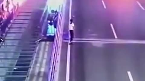 Gets hit by car