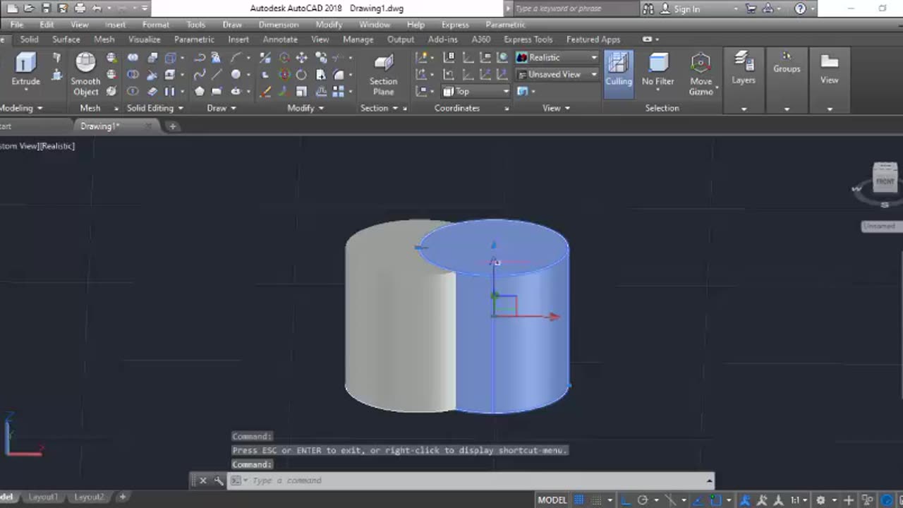 Solid Intersecting Drawing on AutoCAD by Masroor Khan For Beginners