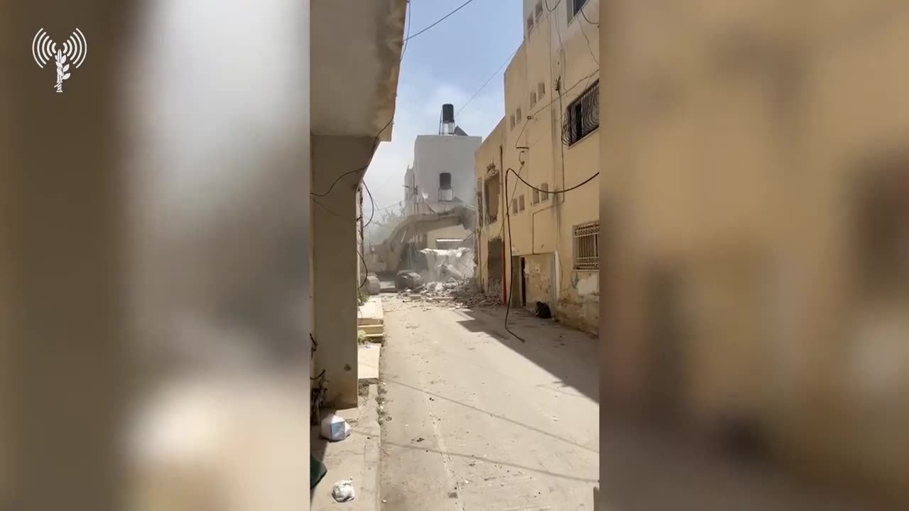 Amid the IDF's ongoing raid in the West Bank city of Jenin, troops demolished