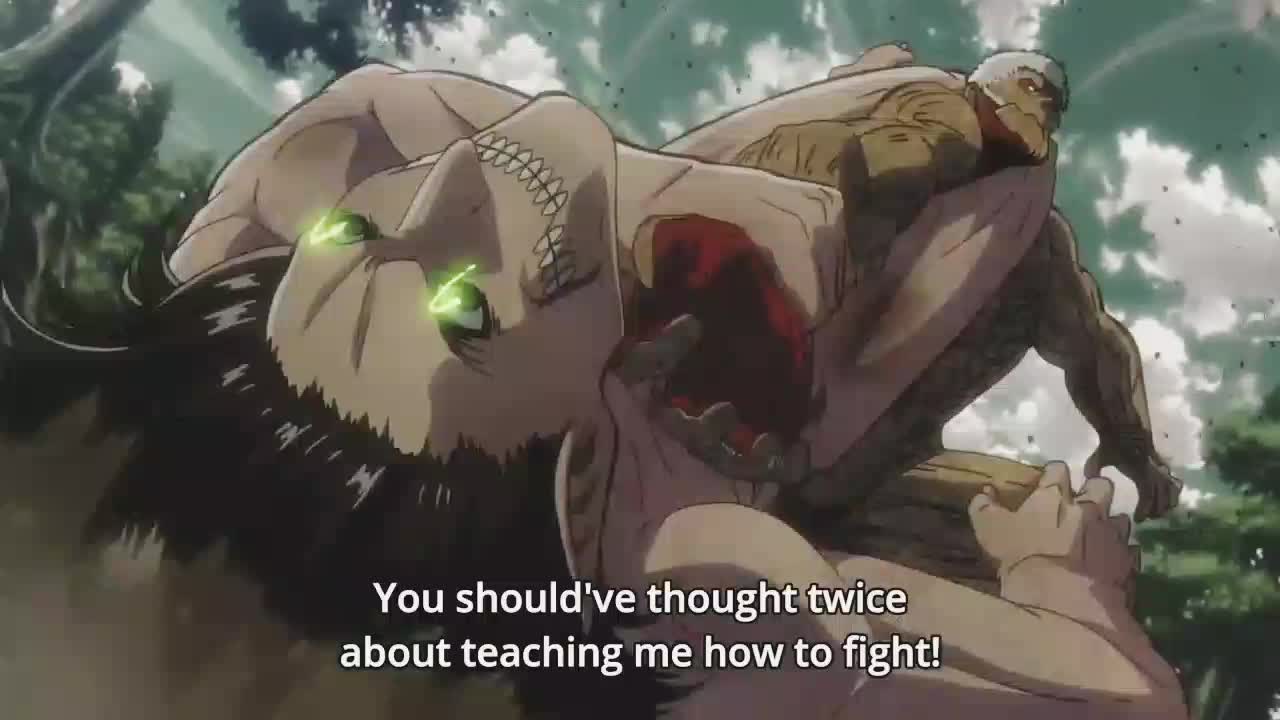 Best animes fights even VS reiner