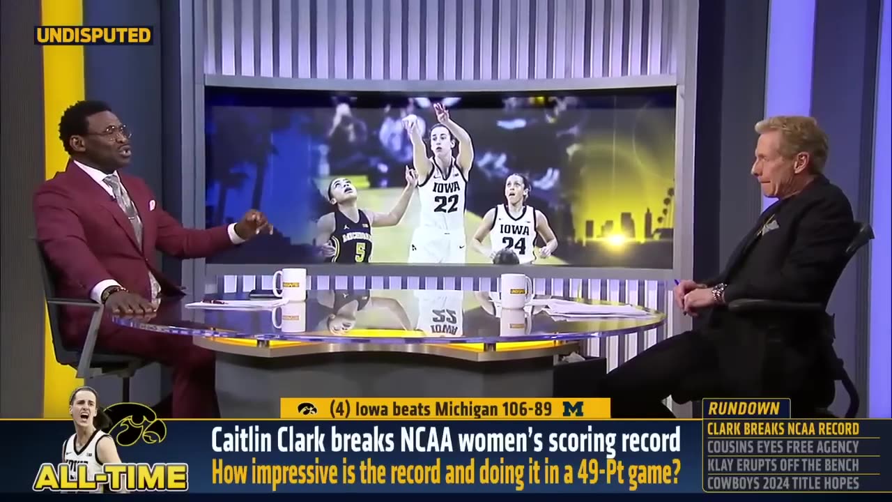 Caitlin Clark breaks the NCAA women's basketball all-time scoring record CBB UNDISPUTED