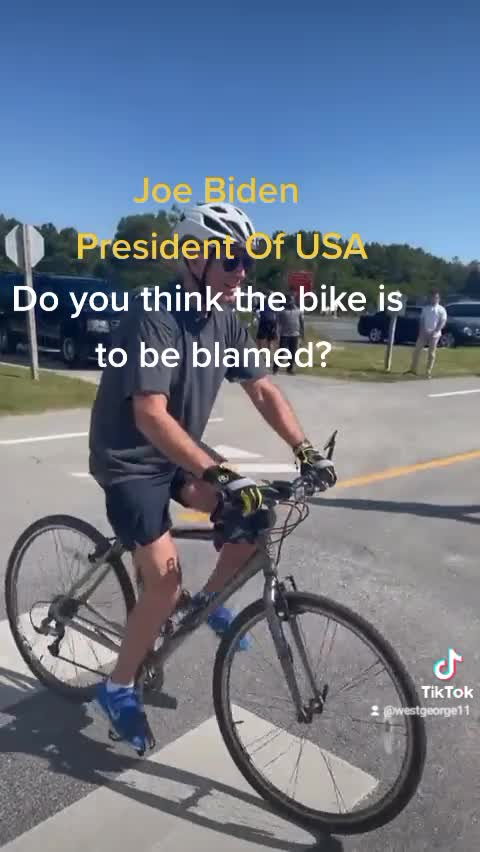 Blame the bike and not Joe Biden. It's just a small accident