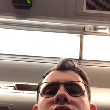 Subway train makes loud beeping noise at every stop