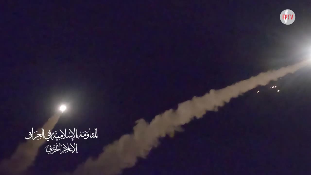 Iraqi Resistance launching missiles against Zionist targets in occupied Arab territories, 5 Oct 2024