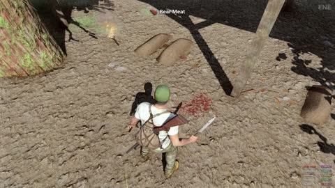 H1Z1 Just Survive early alpha 2015 skinning a bear.