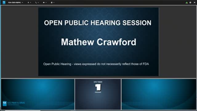 Mathew Crawford - FDA meeting 4/6/2022 - public comment