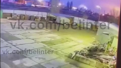 Footage of air strikes at an oil depot in Belgorod