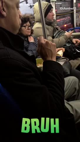 Bruh man on subway eats cereal out of green bucket