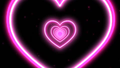 108. Heart Tunnel💖Pink Heart Background Neon Heart Background Video