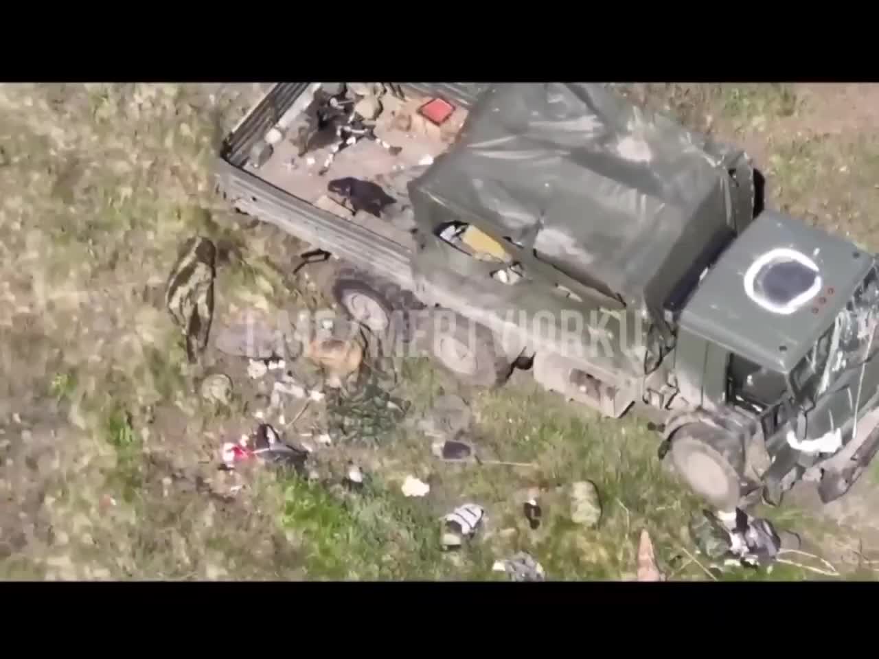 Aftermath of Ambush on Russian Convoy