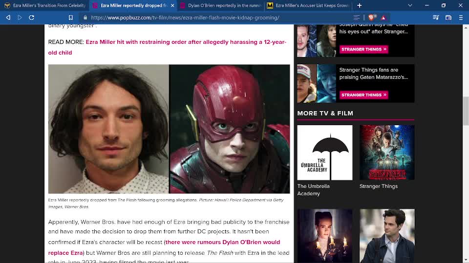 Ezra Miller fired from flash