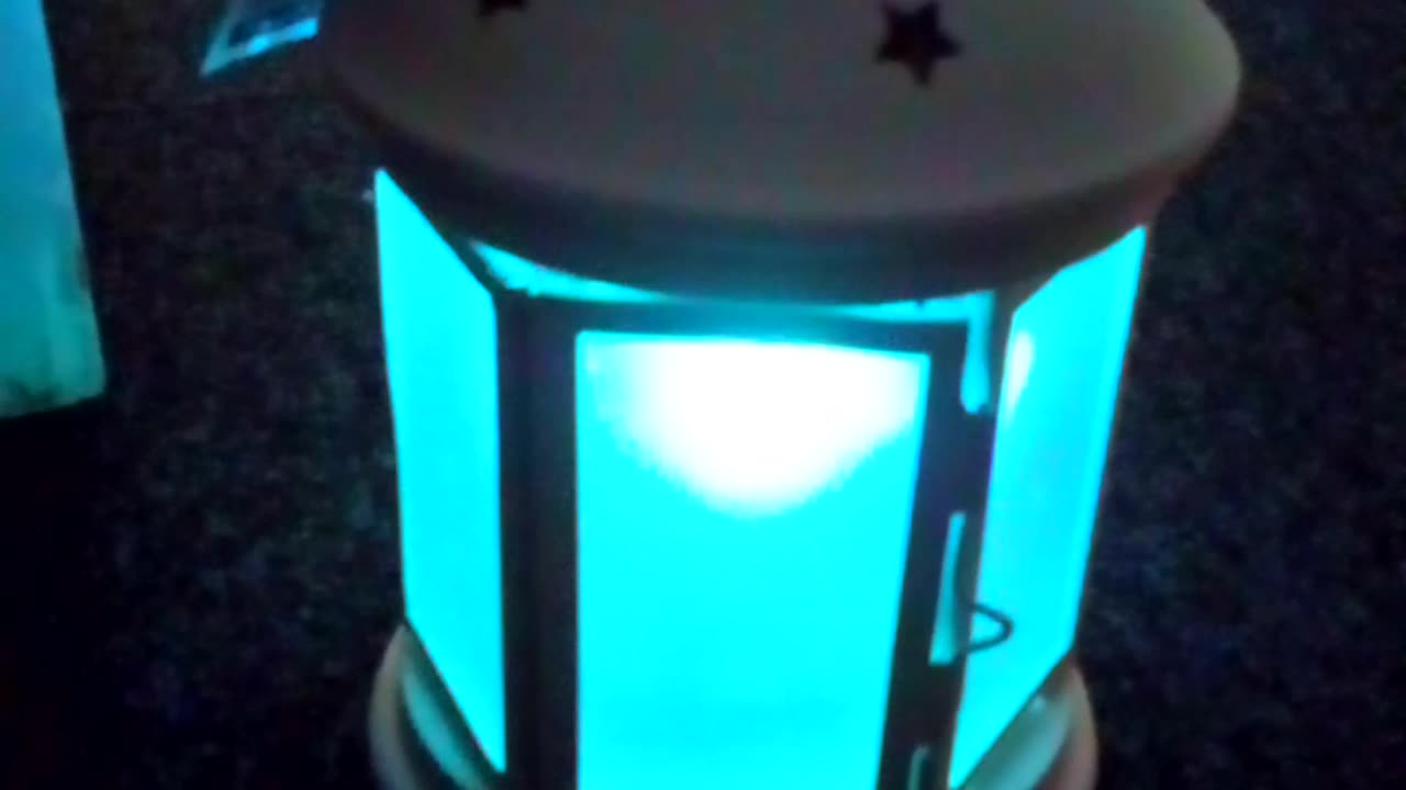 IKEA Rotera Lantern with Custom LED Lights – White (Small) - Multicoloured