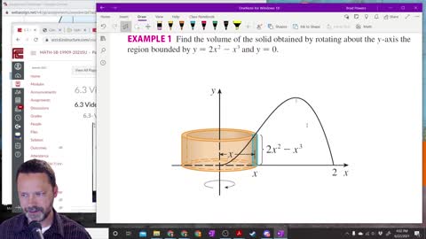 Calculus 2 - Section 6-3 - Volumes Examples using Cylindrical Shells