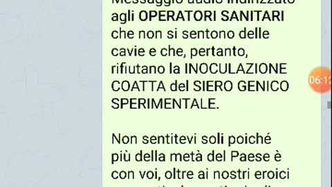 3 aprile 2021 - Messaggio audio indirizzato agli OPERATORI SANITARI